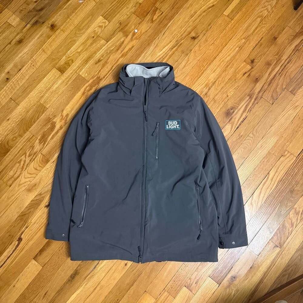 Bud Light Budweiser 2-in-1 Promo Windbreaker Jacket Grey